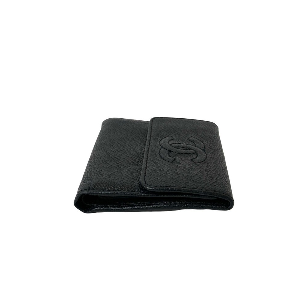 CHANEL Authentic Black Caviar Leather Logo Wallet - Picture 5 of 10